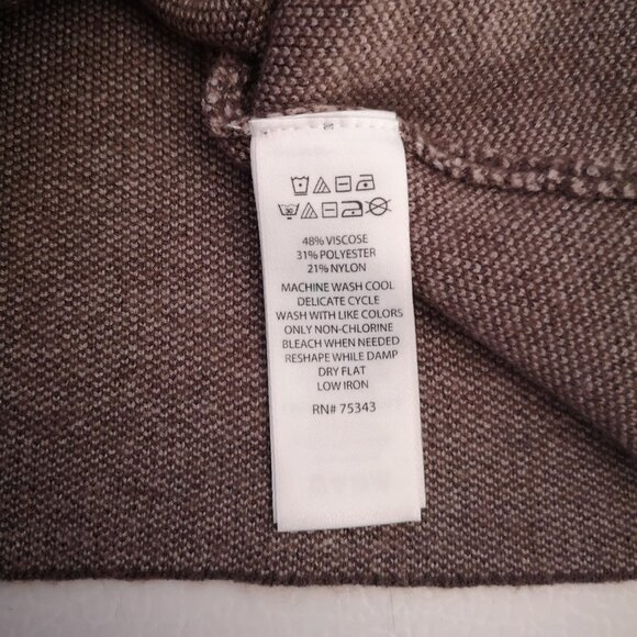 NWT Adrienne Vittadini Ladies Size Large Brown Straight Fit Knit Blazer - Picture 6 of 14